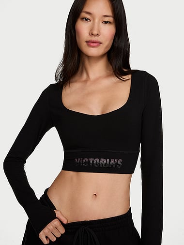 Angel Essentials - Cotton Long-Sleeve Crop Top, image 2