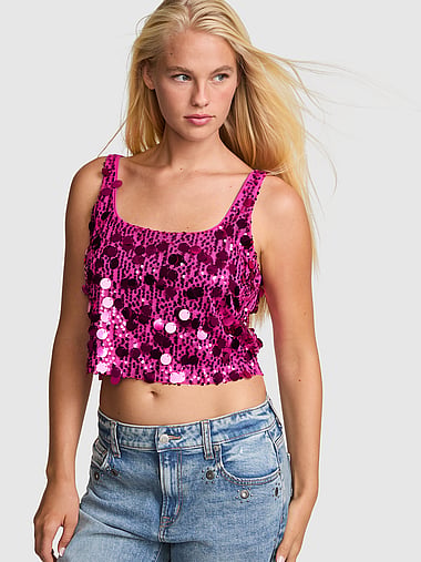 PINK - Sequin Tank Top, image 1