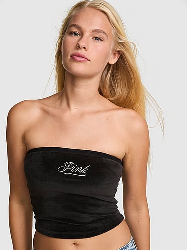 PINK - Vintage Velour Tube Top, image 1