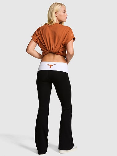 College Collection - All-Day Cotton™ Bling Foldover Flare Leggings, image 2