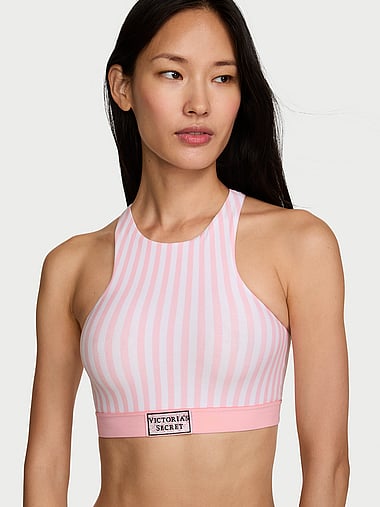 The T-shirt - Cotton Shine Patch Unlined High-Neck Bralette, image 1