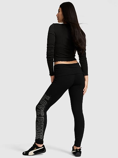 PINK - All-Day Cotton™ Foldover Leggings, image 2