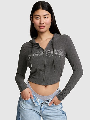PINK - All-Day Cotton™ Full-Zip Hoodie, image 1