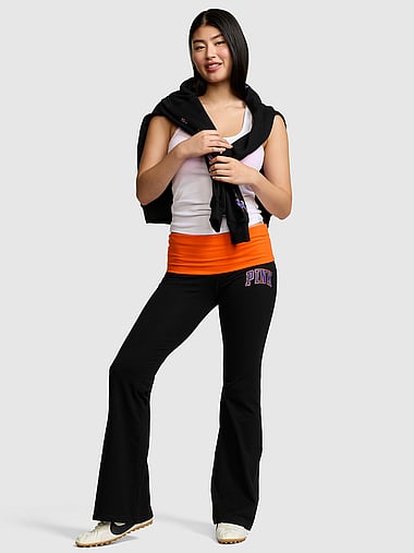 College Collection - All-Day Cotton™ Bling Foldover Flare Leggings, image 1