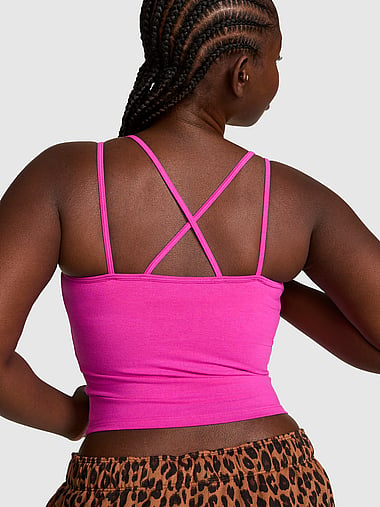 PINK - All-Day Cotton™ Strappy Tank Top, image 2