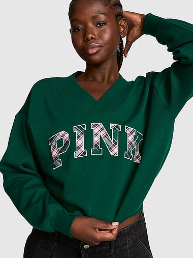 PINK - Campus Fleece™ V-Neck Sweatshirt, image 1