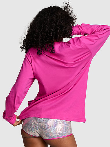 PINK - Campus Cotton™ Long-Sleeve Tee, image 2