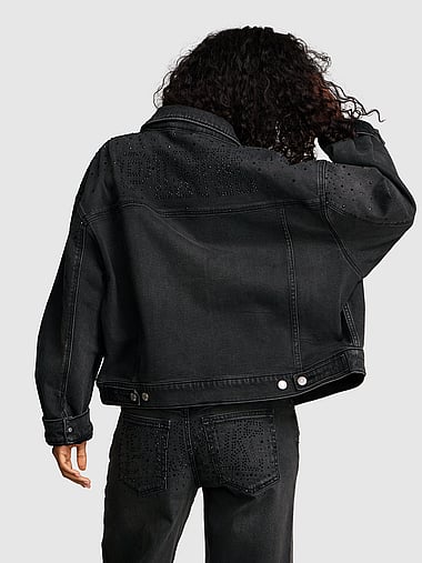 PINK - Denim by PINK Boyfriend Trucker Jacket, image 2