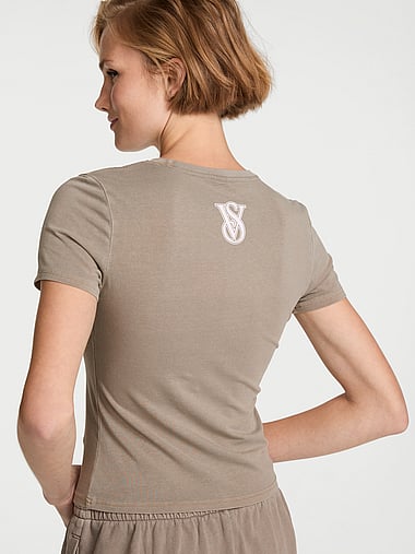 Stretch Cotton Fitted Tee, image 2