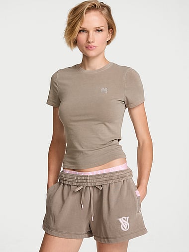 Stretch Cotton Fitted Tee, image 1
