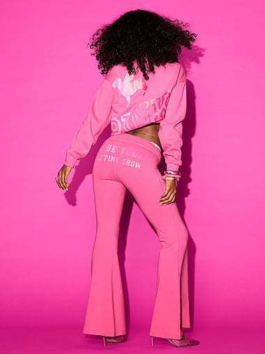 PINK - All-Day Cotton™ Foldover Super Flare Leggings, image 1