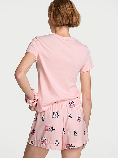 Victoria's Secret - CozyFlannel™ Short Tee-Jama & Scrunchie Set, image 2