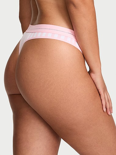 Cotton - Shine Logo Cotton Thong Panty, image 2