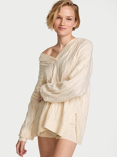 Victoria's Secret - Luxe Cable-Knit Hoodie Sweater, image 1