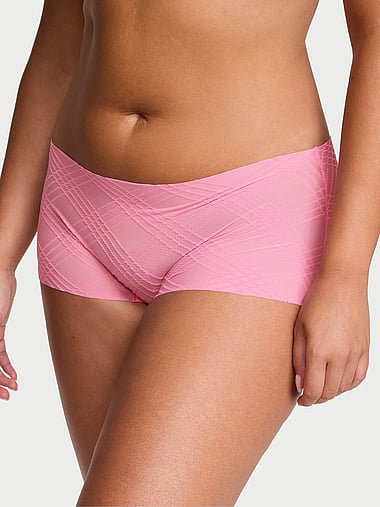 No-Show - No-Show Plaid Mesh Boyshort Panty, image 1