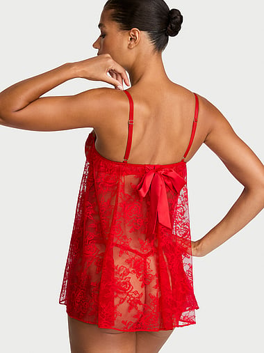 Very Sexy - Wicked Unlined Rose Lace Babydoll Set, image 2