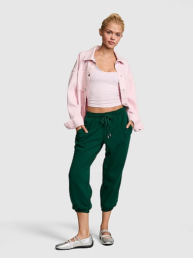 PINK - Campus Fleece™ Capri Jogger Sweatpants, image 2