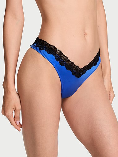 Very Sexy - Lace-Trim High-Leg Thong Panty, image 1