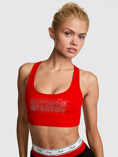 PINK - PINK Relay™ Racerback Sports Bra, image 1