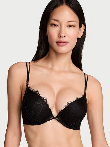 Very Sexy - Bombshell Add-2-Cups Rose Lace Shine Push-Up Bra, image 1