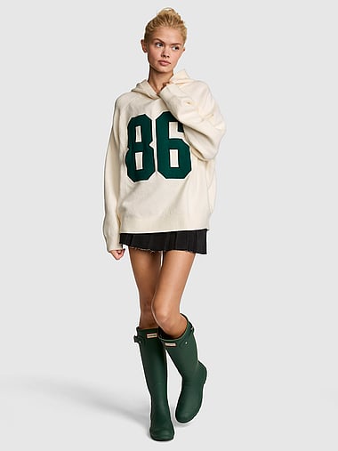 PINK - Oversized Knit Hoodie, image 1