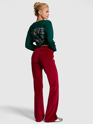 PINK - Vintage Velour Flare Pants, image 2
