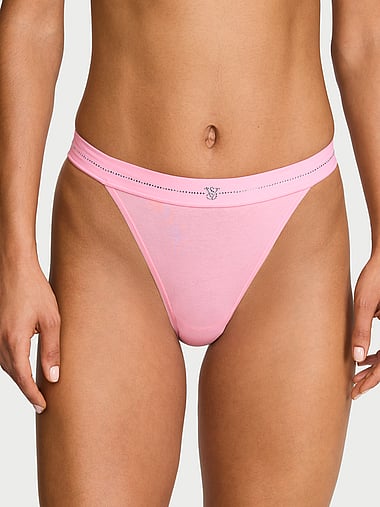 Cotton - Shine Logo Cotton 90s Bikini Panty in Bling Band, image 1