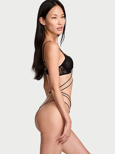 Very Sexy - Rose Lace Unlined Shine Strappy Teddy, image 2