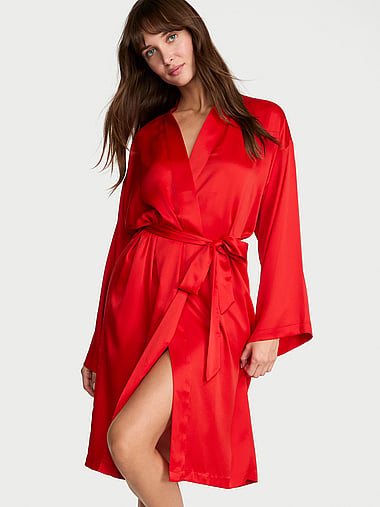 Victoria's Secret - Signature Satin Midi Robe, image 1