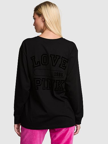 PINK - Campus Cotton™ Long-Sleeve Tee, image 2