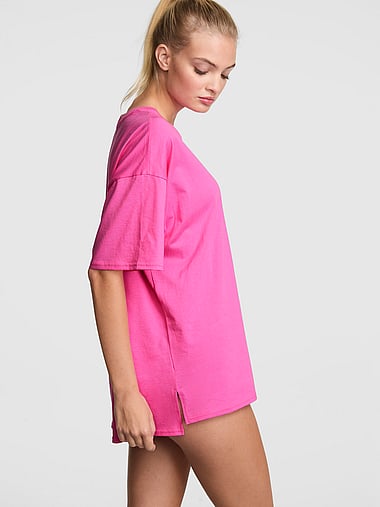 PINK - Cotton Side-Slit Tee & Panty Set, image 2