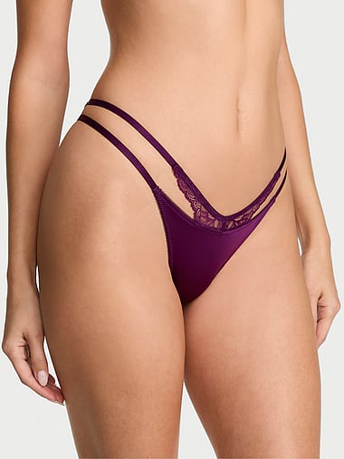 Very Sexy - Rose Lace-Trim Strappy Cut-Out V-String Panty, image 1