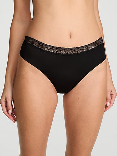 No-Show - No-Show Mesh-Trim Mid-Rise Bikini Panty, image 1