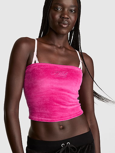 PINK - Vintage Velour Tube Top, image 1