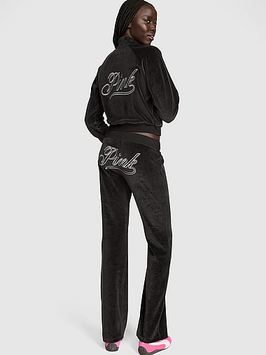 PINK - Vintage Velour Flare Pants, image 1