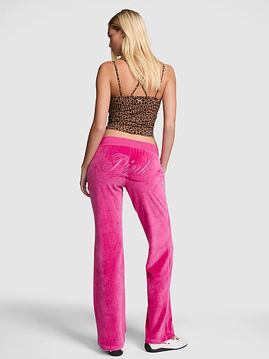 PINK - Vintage Velour Flare Pants, image 1