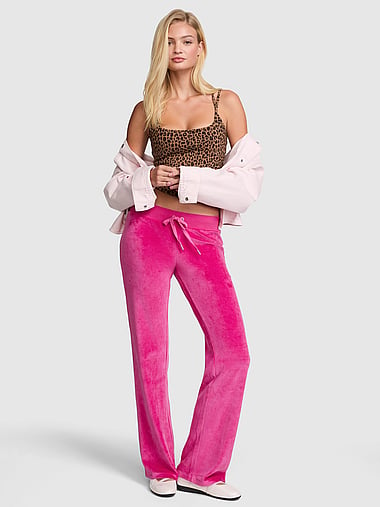 PINK - Vintage Velour Flare Pants, image 2