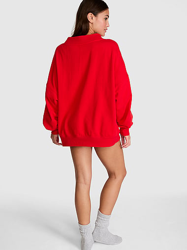 PINK - Campus Fleece™ Oversized Mock-Neck Sweatshirt, image 2