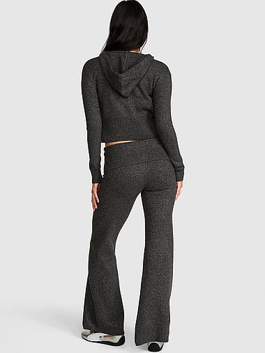 PINK - Sweater Foldover Flare Pants, image 2