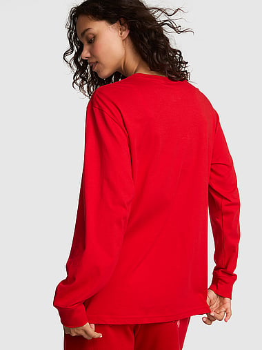 PINK - Campus Cotton™ Long-Sleeve Tee, image 2