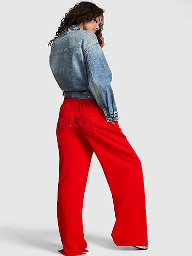 PINK - Campus Fleece™ Wide-Leg Split-Hem Sweatpants, image 2