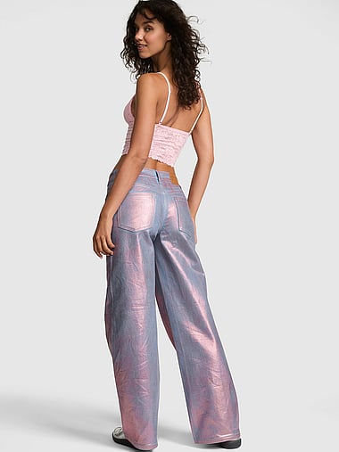 PINK - Denim by PINK Baggy Wide-Leg Jeans, image 2