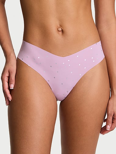 No-Show - No-Show Foil-Print Thong Panty, image 1
