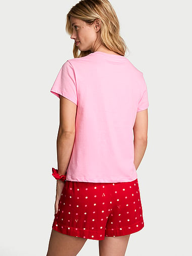 Victoria's Secret - CozyFlannel™ Short Tee-Jama & Scrunchie Set, image 2