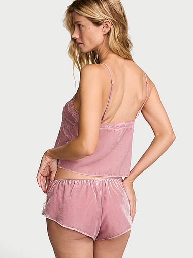 Very Sexy - Velvet Rose Lace-Trim Cami & Flutter Short Set, image 2