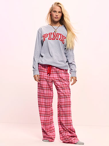 PINK - Campus Cotton™ Long-Sleeve Tee, image 2