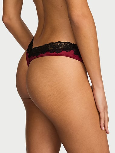 Very Sexy - Lace-Trim High-Leg Thong Panty, image 2