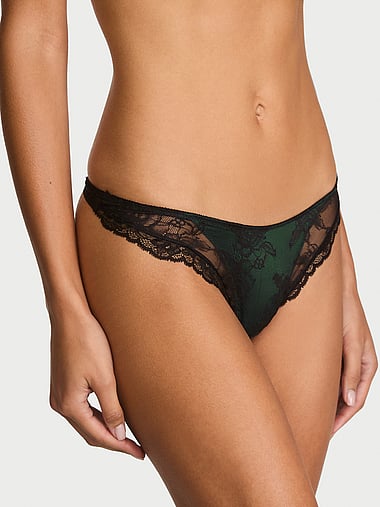 Very Sexy - Rose Lace Overlay Thong Panty, image 1