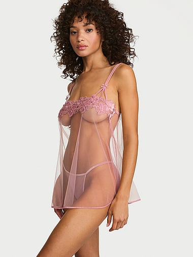 Very Sexy - Velvet Angel Embroidery Babydoll Set, image 1