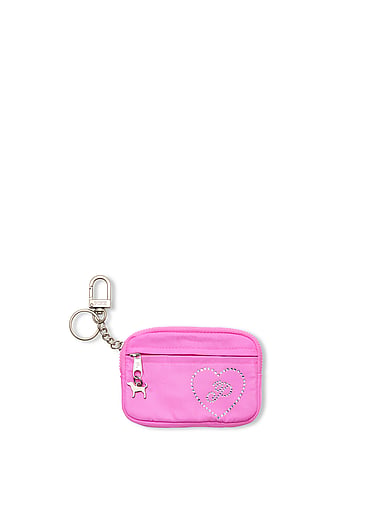 PINK - Zip Card Holder Keychain, image 1
